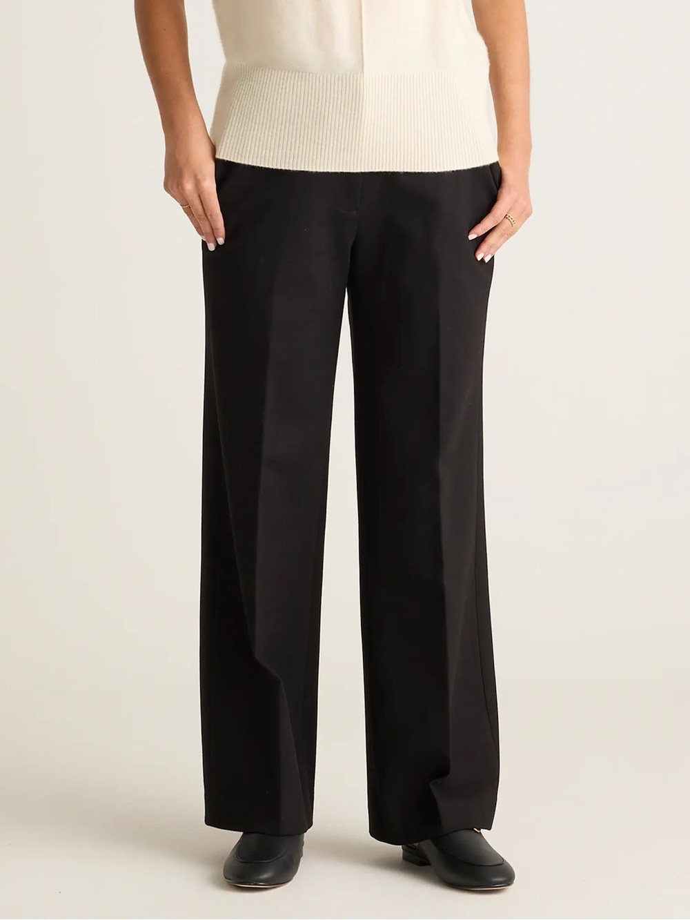 Quince Ultra Stretch Ponte Trouser in Black - 4